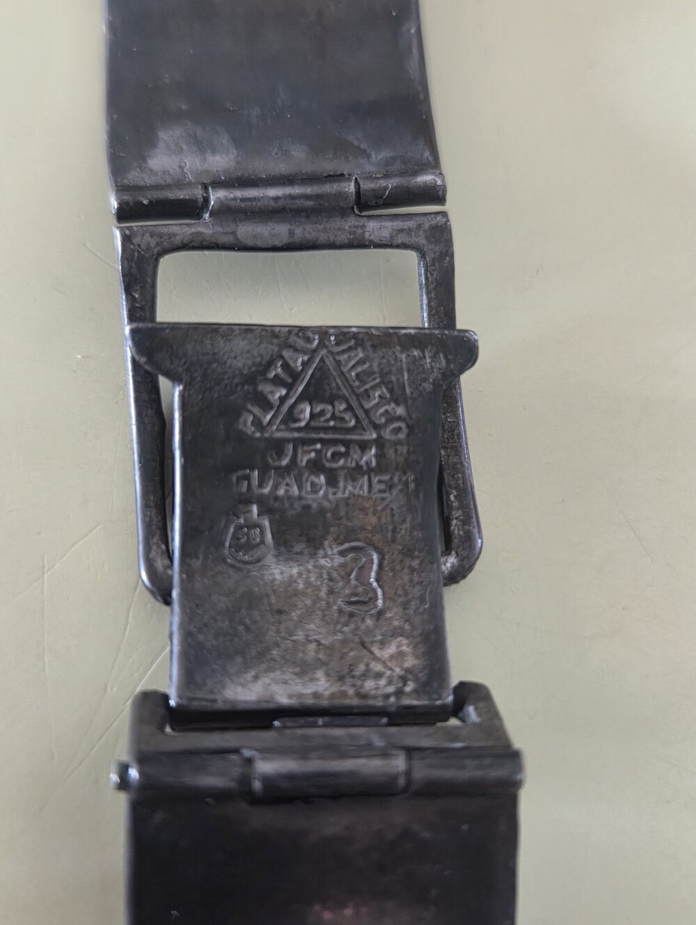 Vintage .925 Sterling Silver JFCM Plata Jalisco 6 Panel Watch Band